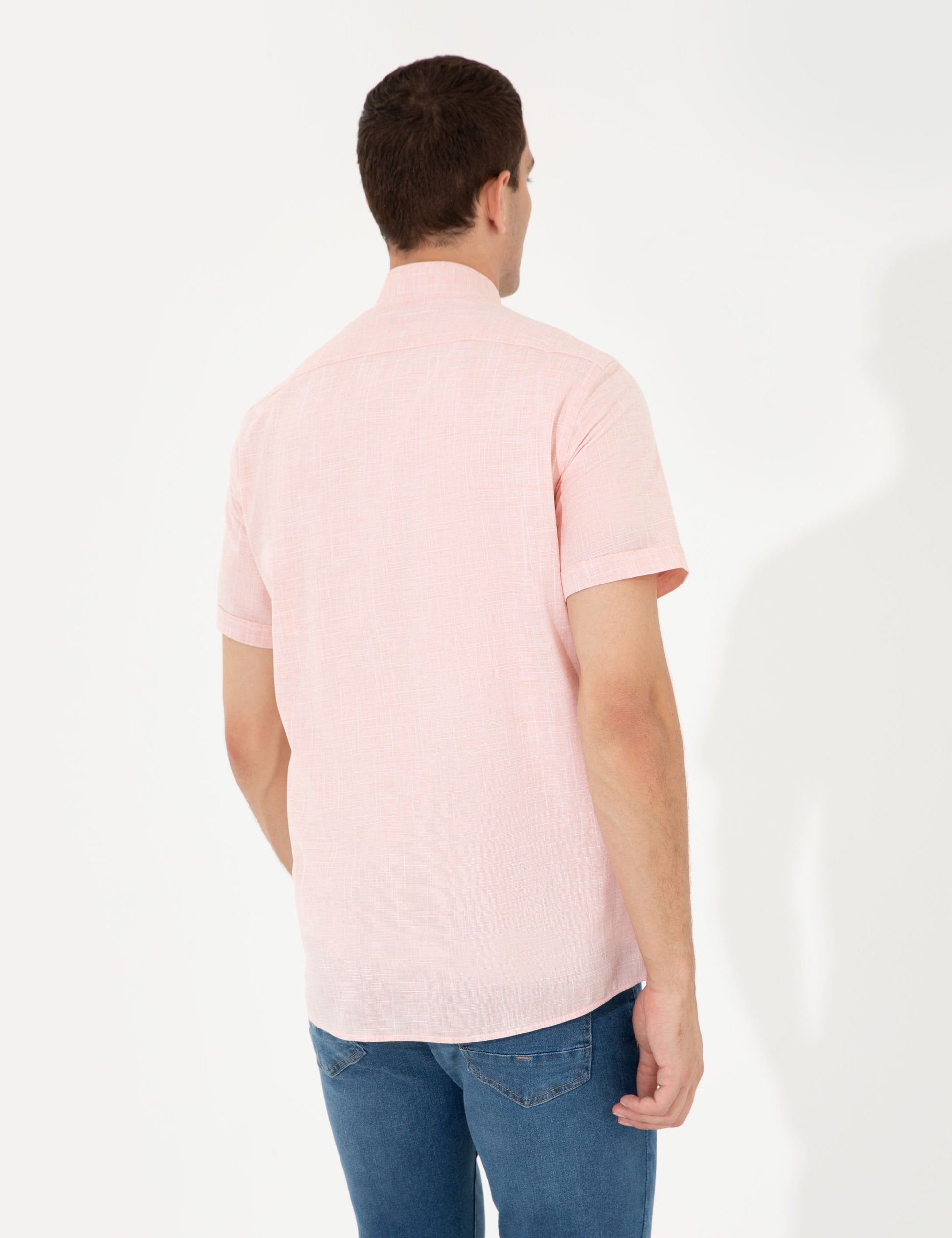 Orange Regular Fit Short Sleeve Shirt