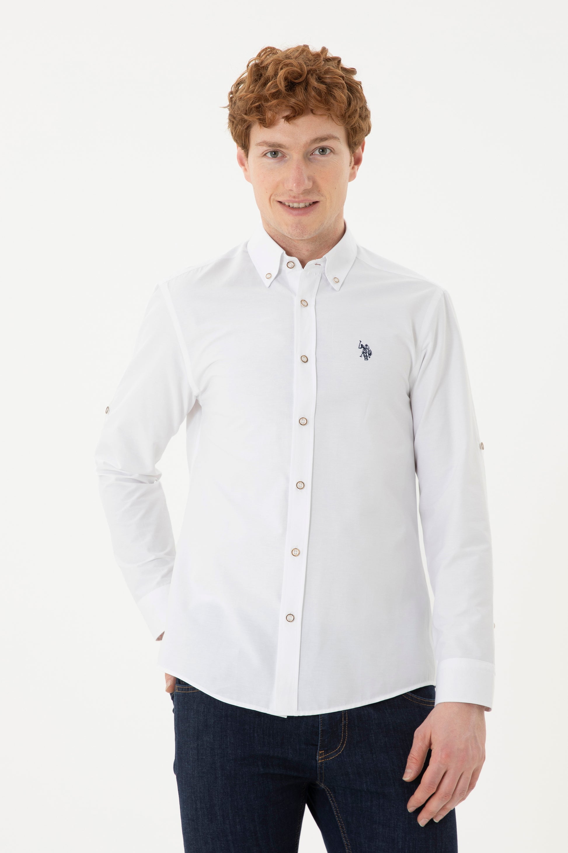 Men's White Long Sleeve Shirt