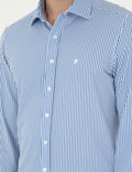 Blue Striped Ex. Slim Fit Long Sleeve Shirt