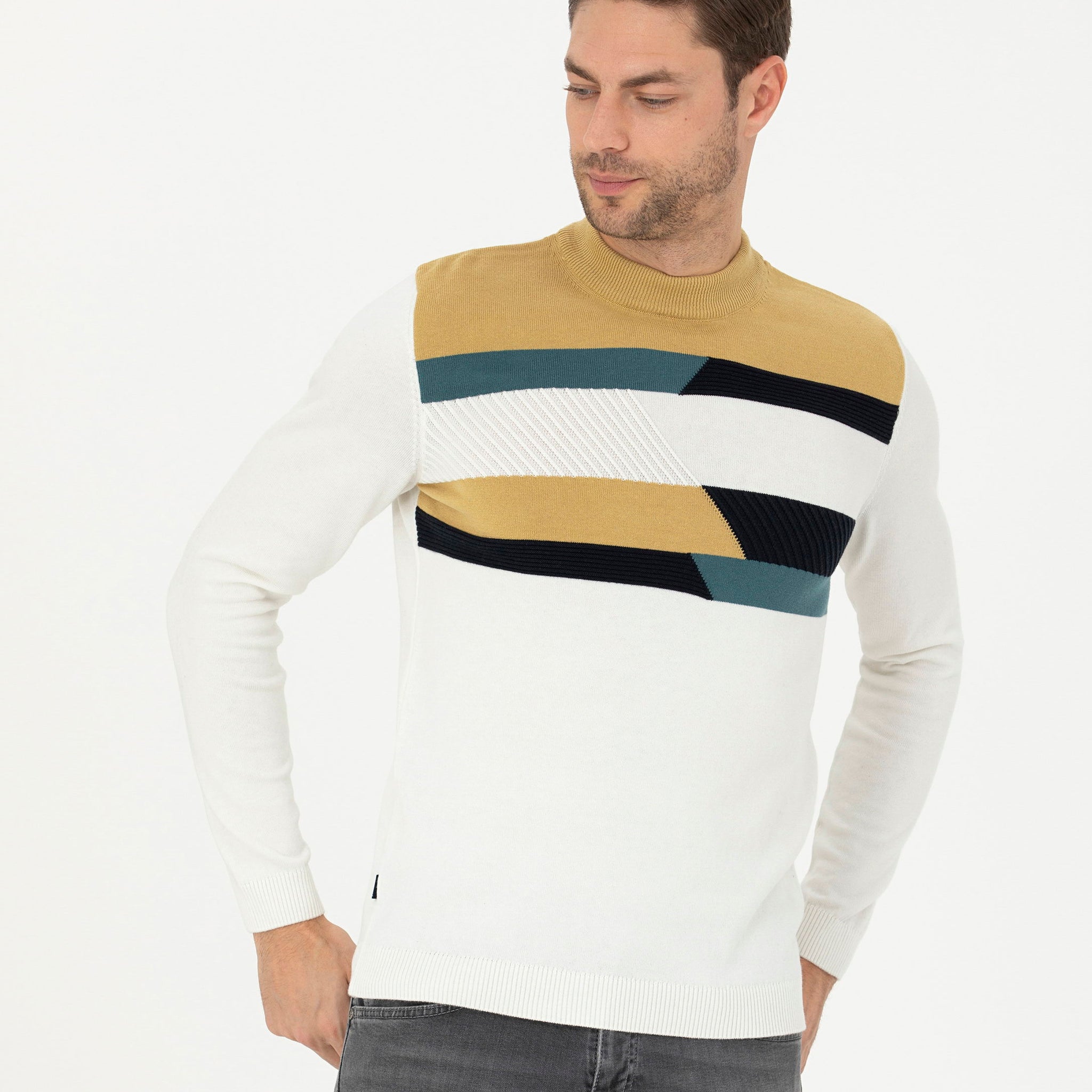 Ecru Slim Fit Sweater