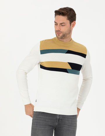 Ecru Slim Fit Sweater