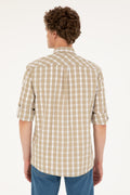 Men's Light Khaki Long Sleeve Shirt