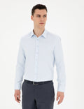 Light Blue Slim Fit Chunky Long Sleeve Shirt