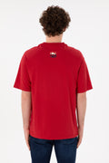 Men's Comfort Fit Crew Neck Red T-Shirt