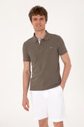 Men's Slim Fit Polo Neck Mink Basic T-Shirt