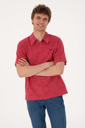 U.S. Polo Assn. - Men's Comfort Fit Crazy Neck Cherry T-Shirt
