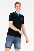 Men's Black Basic Polo Neck T-Shirt