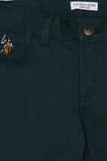 Boy's Dark Green Canvas Pants