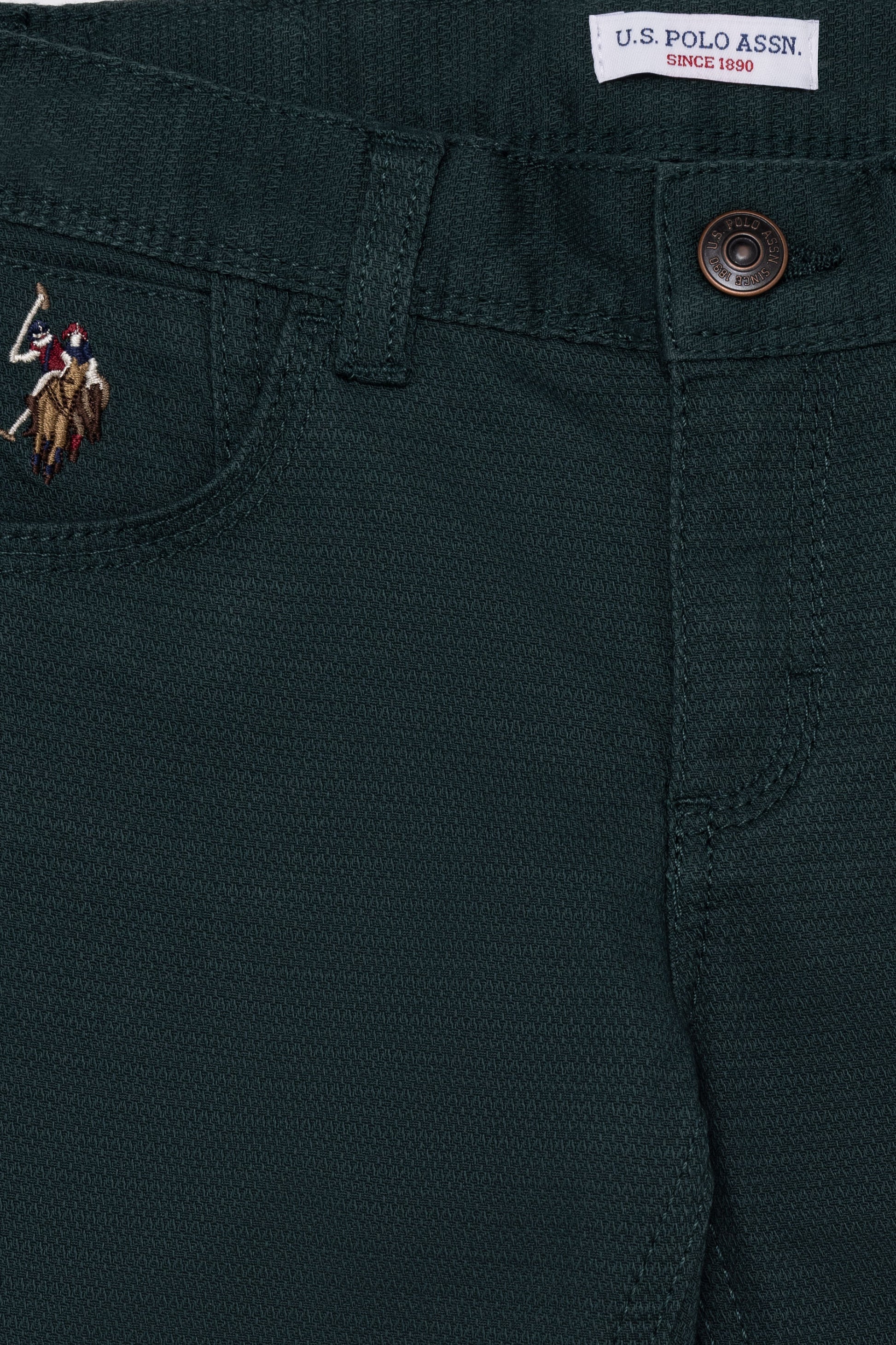 Boy's Dark Green Canvas Pants