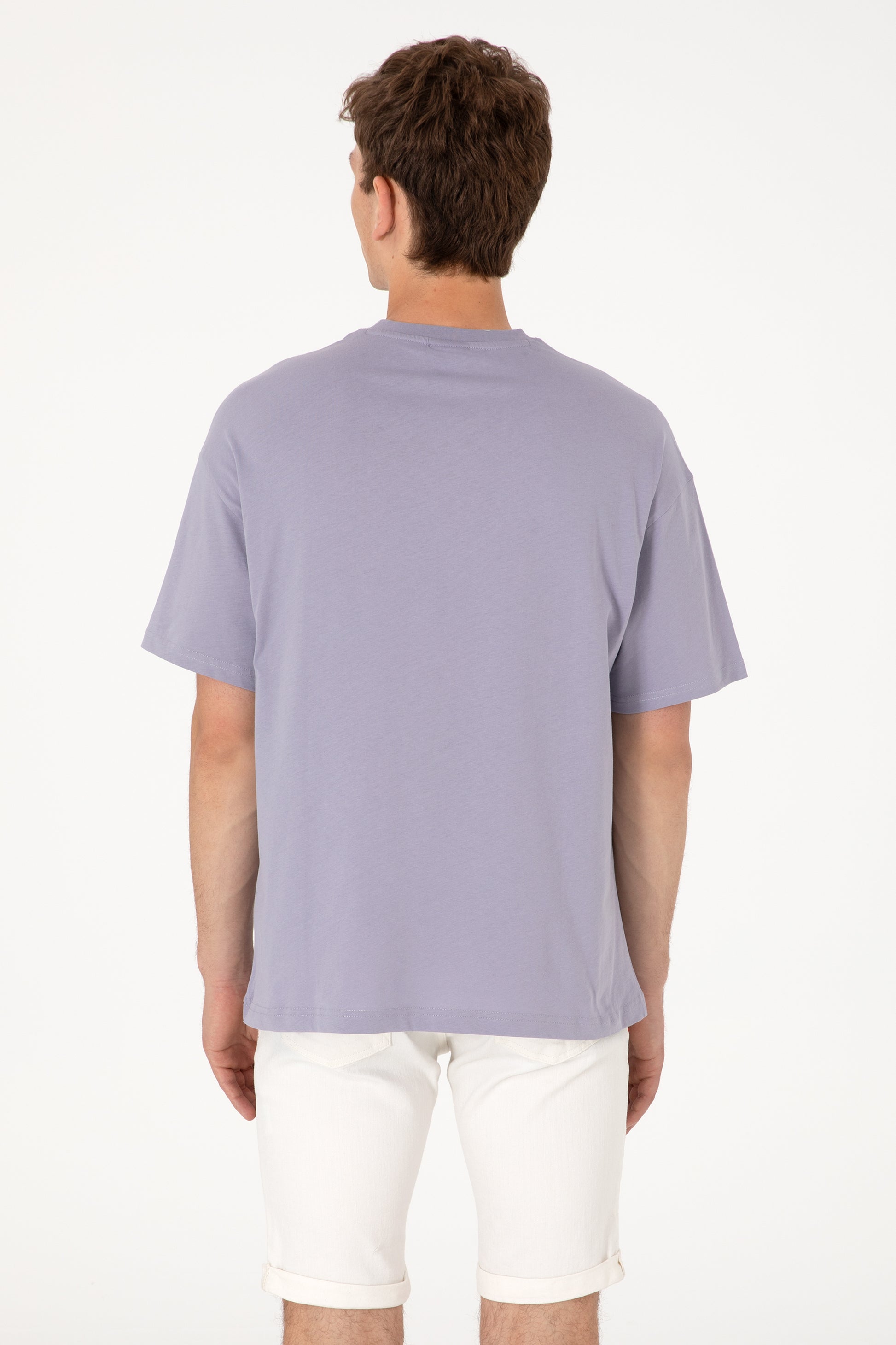 Men's Oversize Fit Crew Neck Grey T-Shirt