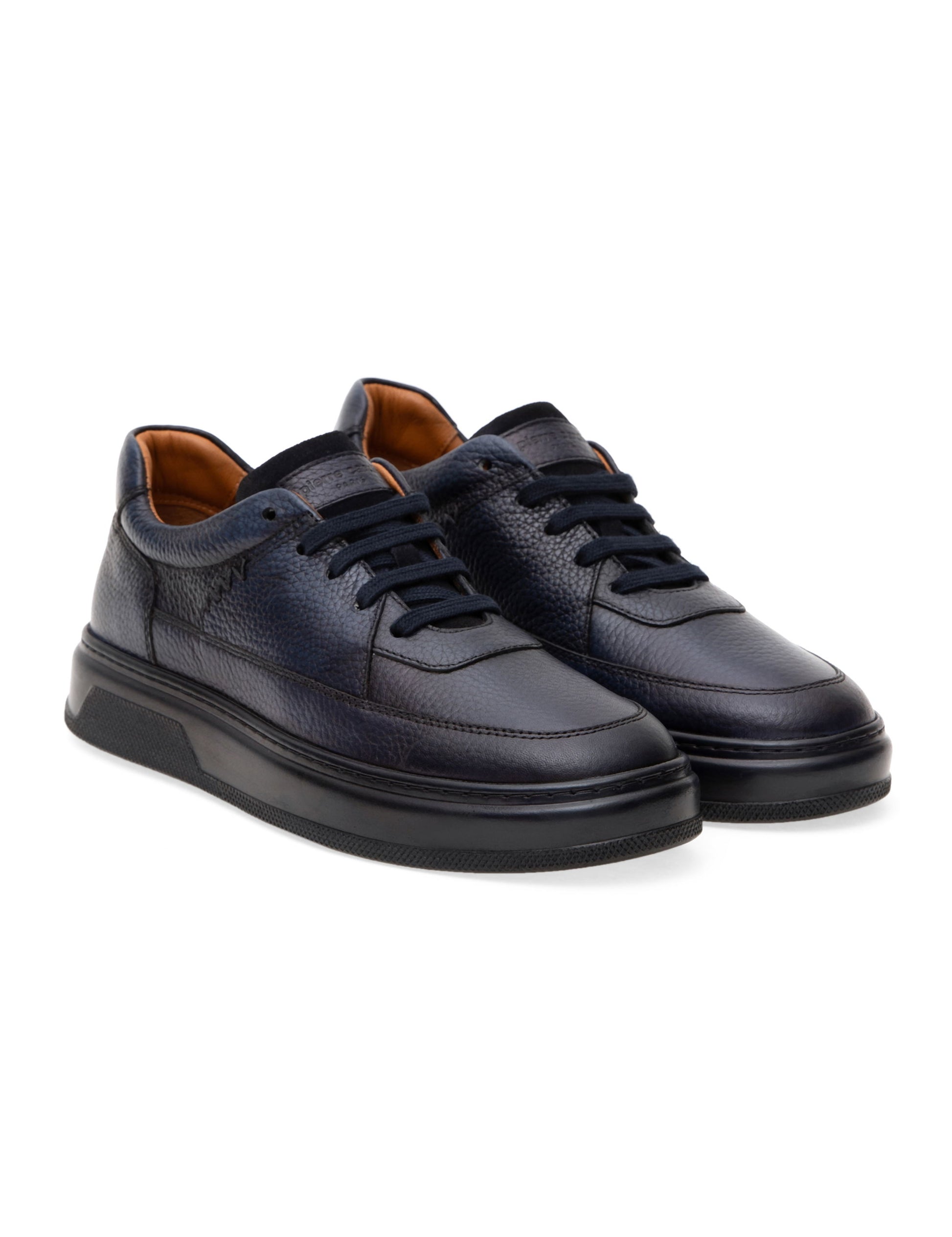 Navy Blue 100% Leather Casual Shoes