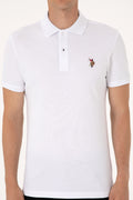 Men's Slim Fit Polo Neck White Basic T-Shirt