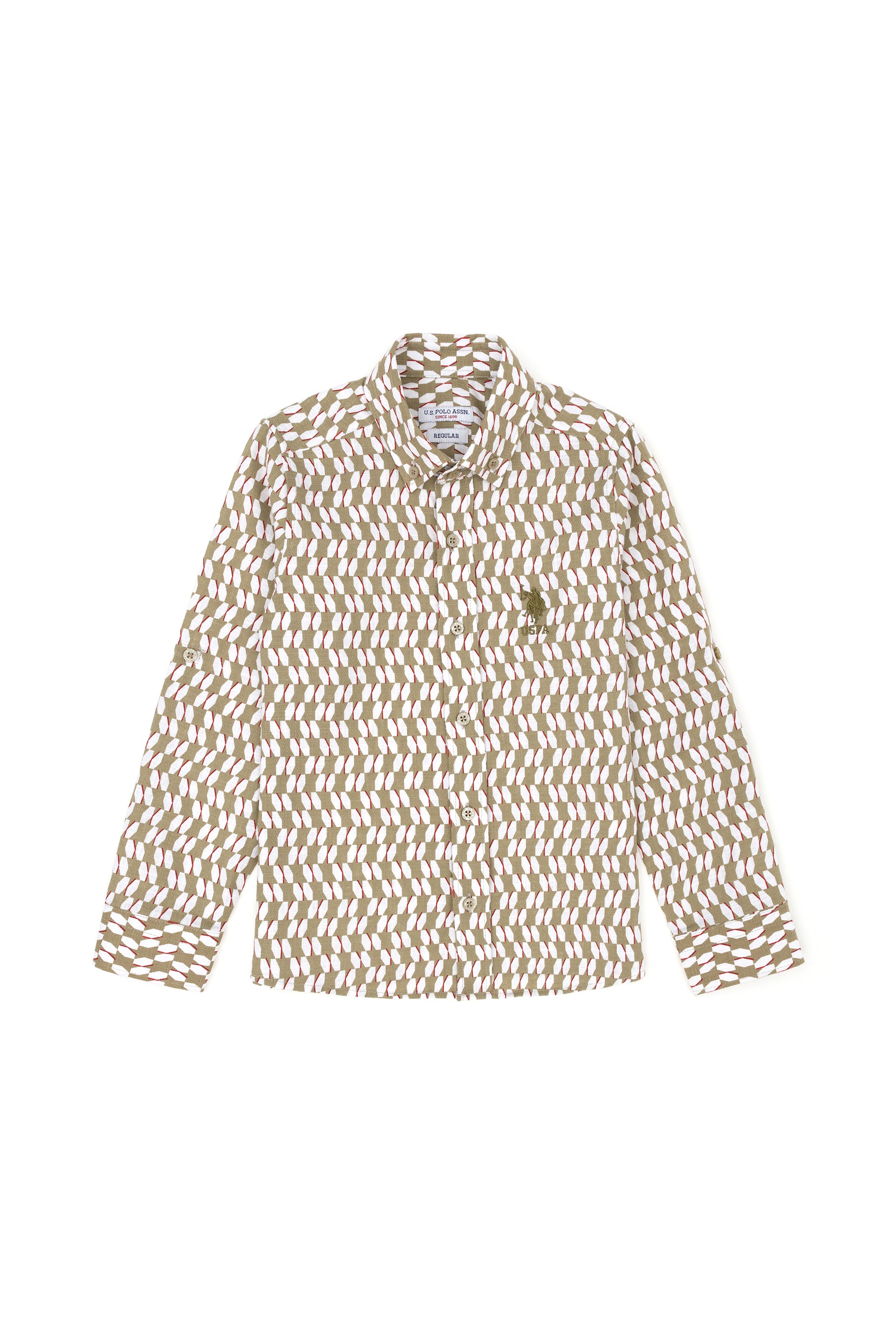 Boy's Khaki Long Sleeve Shirt