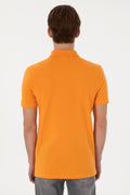Men's Slim Fit Polo Neck Orange Basic T-Shirt