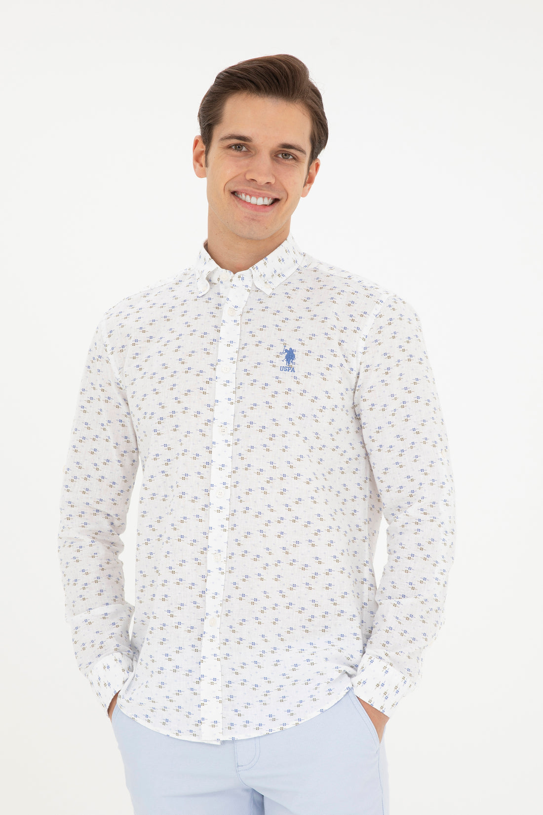 Men's Light Blue Long Sleeve Shirt