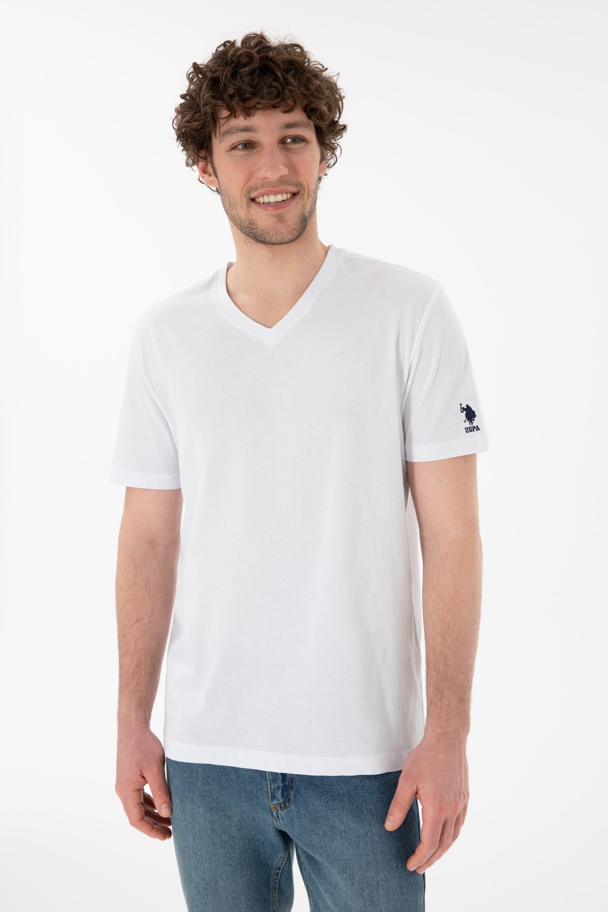 Men's Regular Fit V-Neck Anthracite Basic T-Shirt