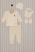 Baby Girl Cream Hospital Outlet 100% Cotton 5-Piece Zipper Set