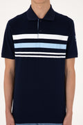 Men's Regular Fit Polo Neck Navy T-Shirt