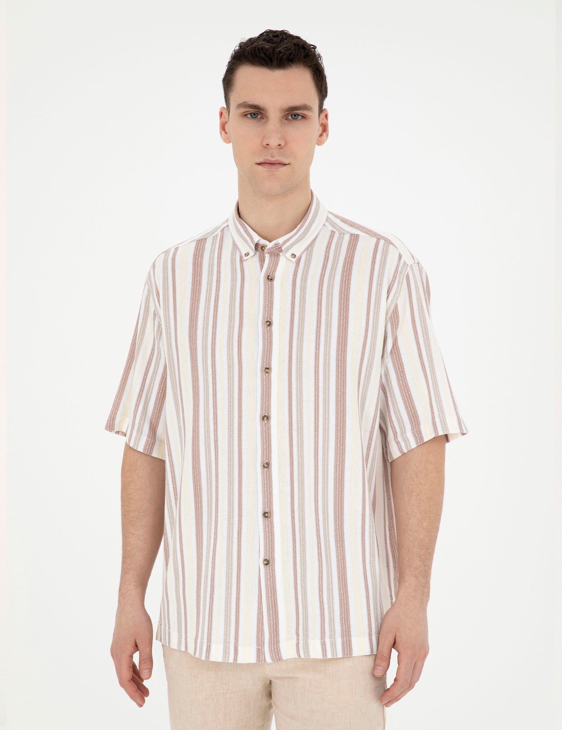 Brown Oversize Short Sleeve Shirt