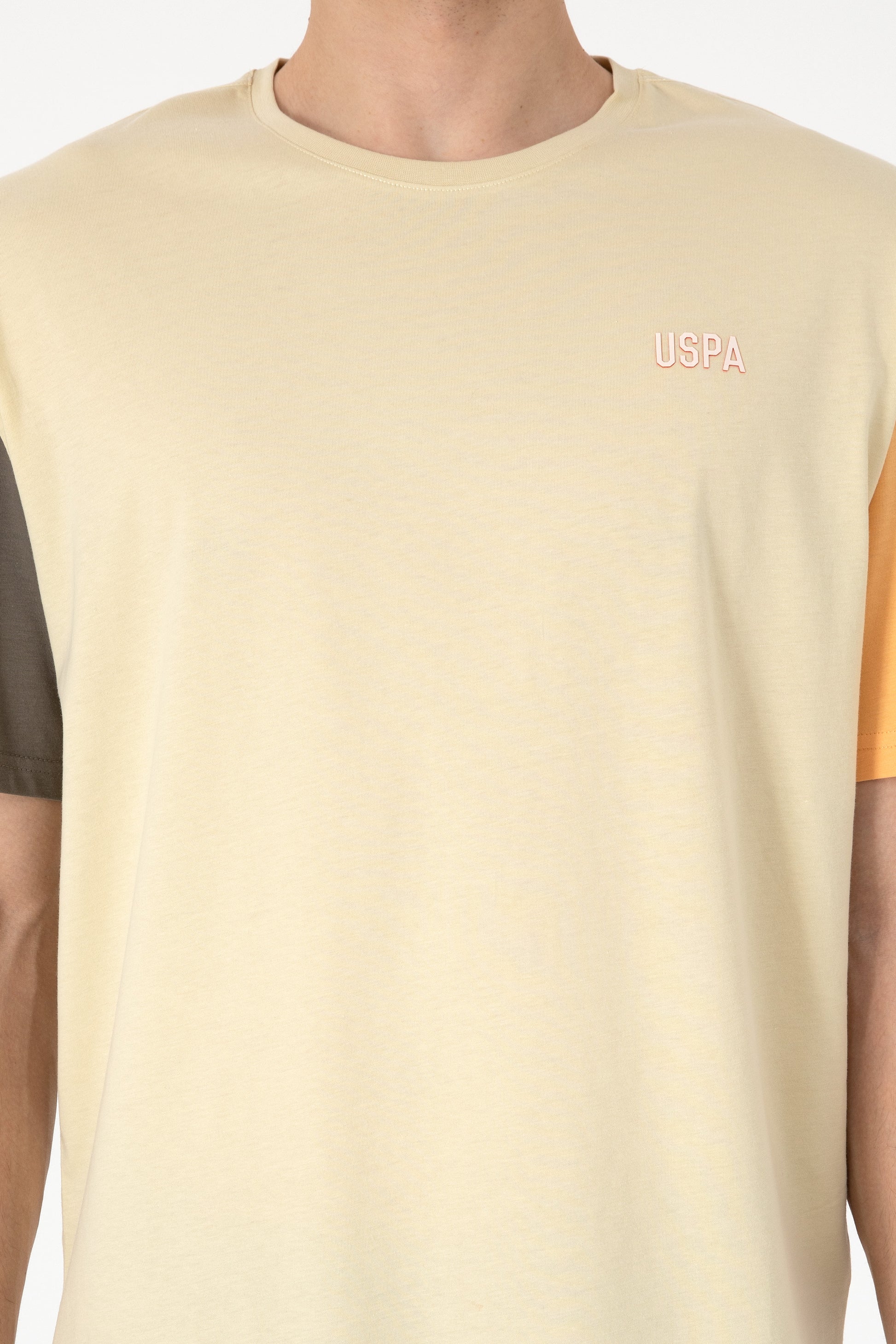 Men's Comfort Fit Crew Neck Light Khaki T-Shirt