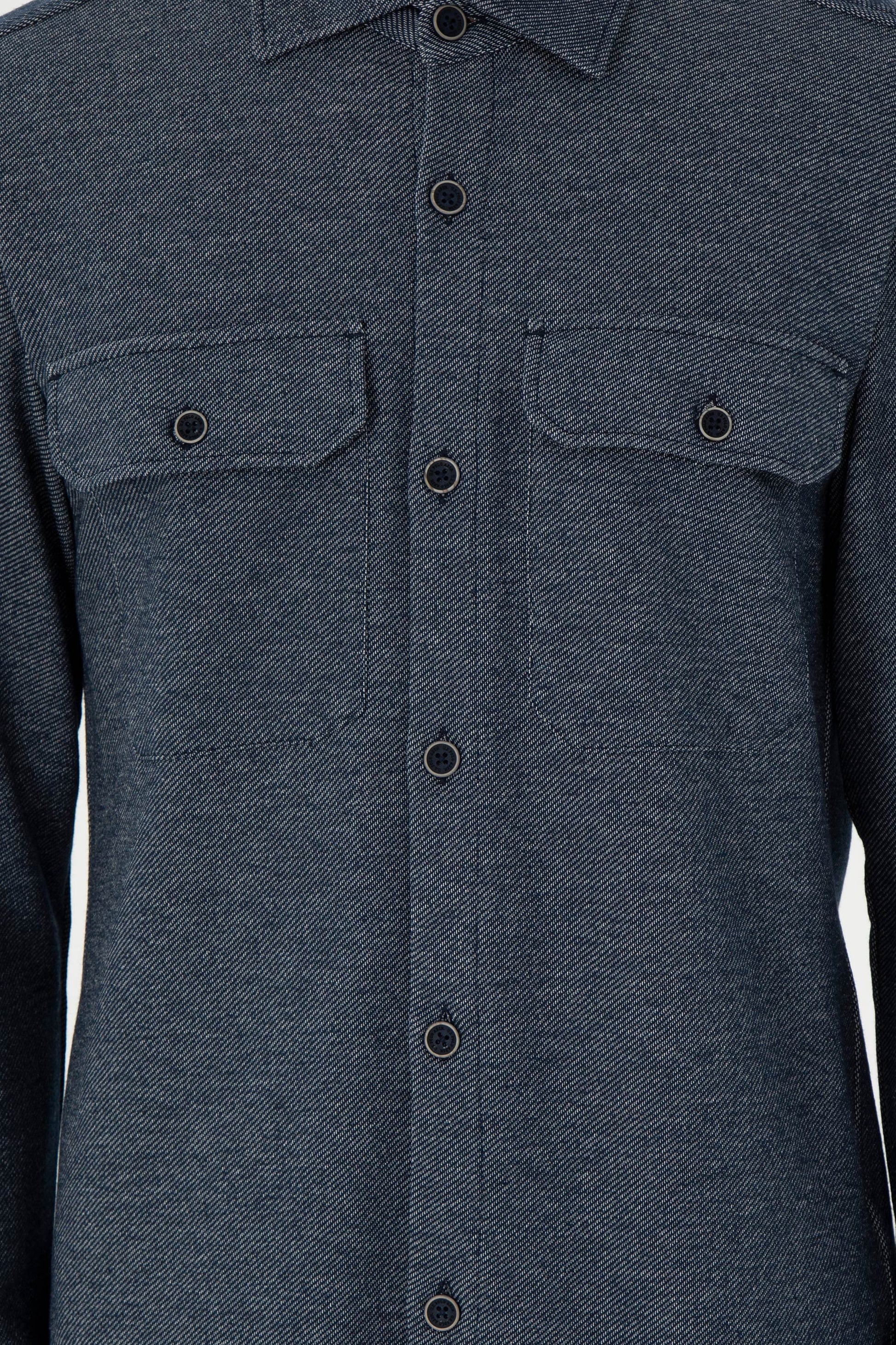 Men's Navy Blue Knitted Shirt