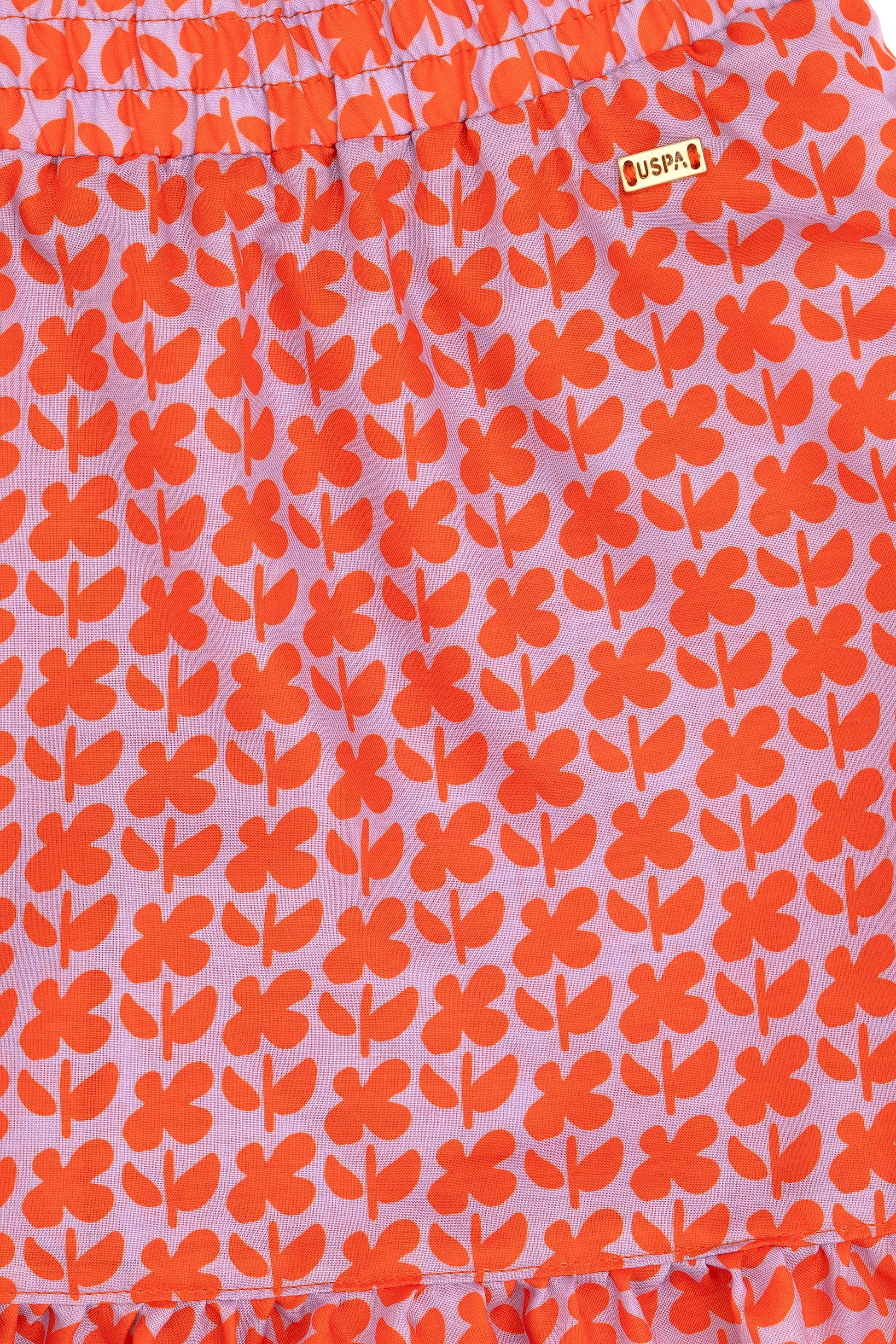 Girls' Pomegranate Flower Woven Skirt