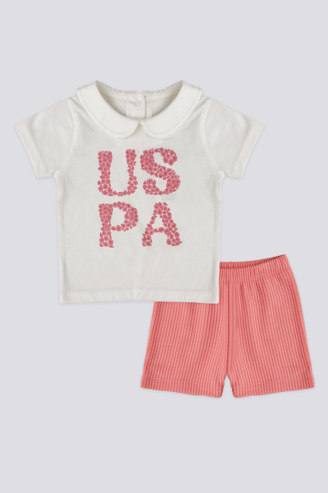 Baby Girl Salmon 2-Piece Short Sleeve T-Shirt Set