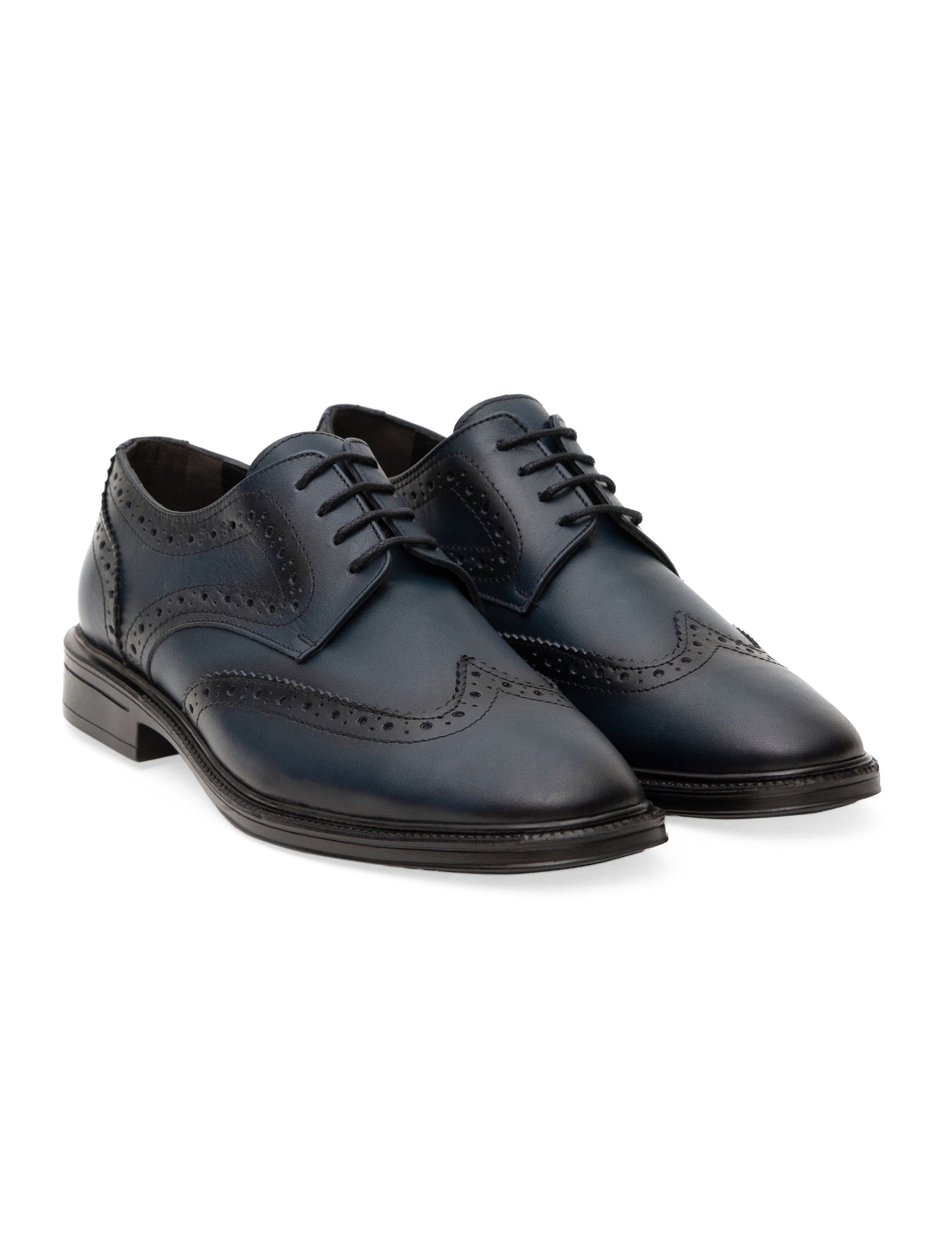 Navy Blue 100% Leather Classic Shoes