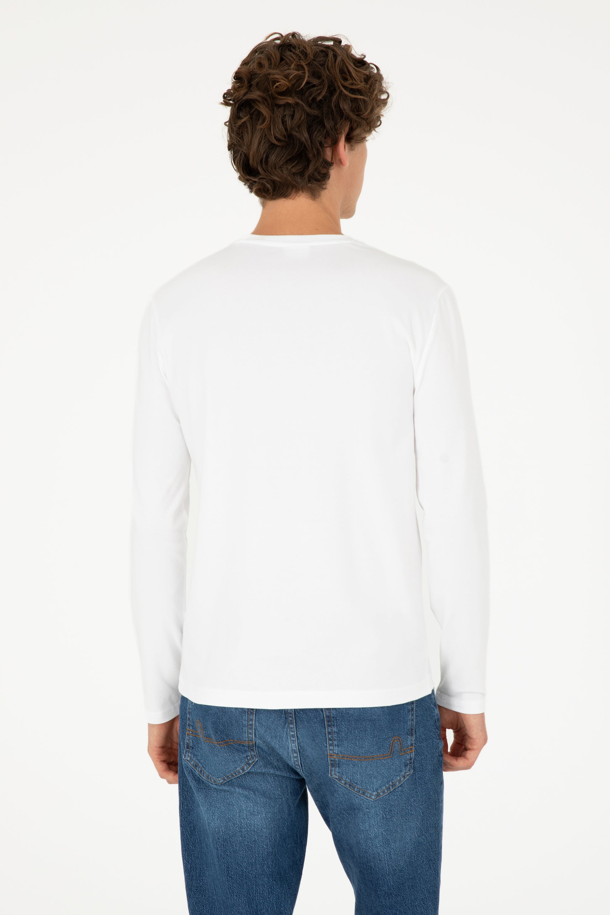 Men's White Basic Sweatshirt