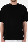 Men's Comfort Fit Crew Neck Black Mercerized Basic T-Shirt