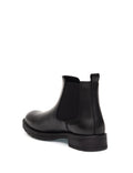 Black 100% Leather Rubber Sole Chelsea Boots