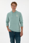 Erkek Regular Fit Kapişonlu Mint Sweatshirt