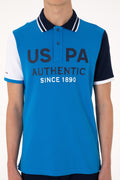 Men's Regular Fit Polo Neck Cobalt Blue T-Shirt