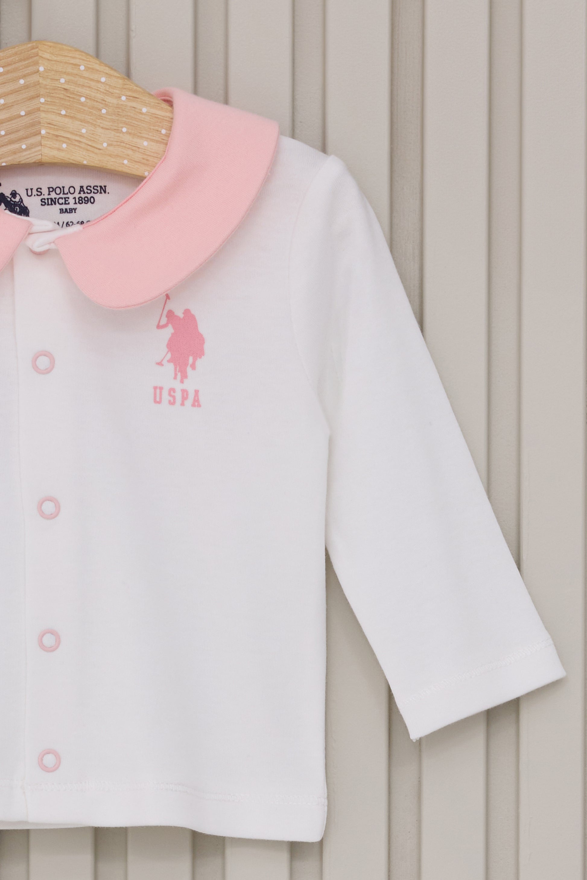 Baby Girl White Pattern 100% Cotton 3-Piece Pajama Set