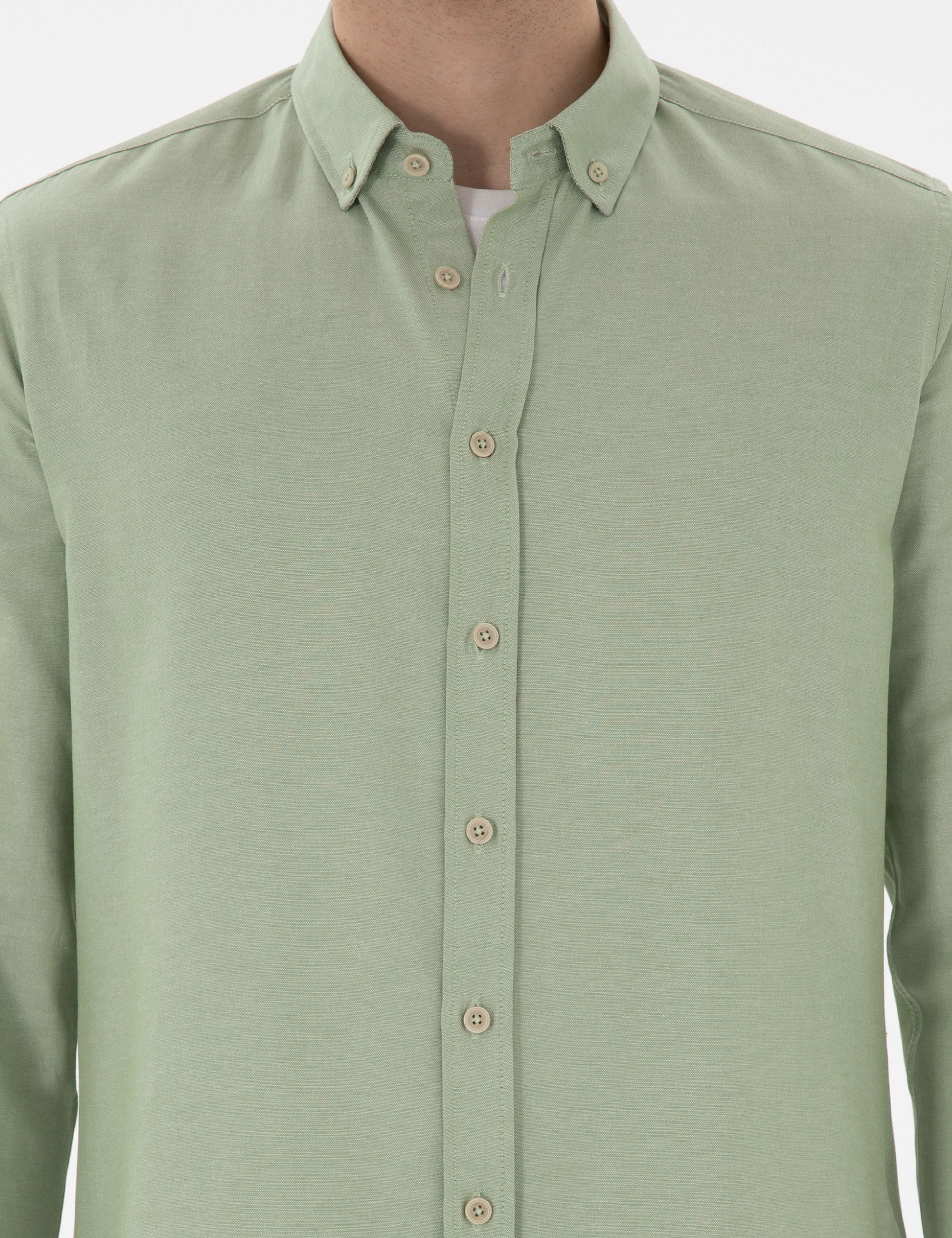 Green Regular Fit Long Sleeve Shirt