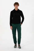 Erkek Regular Fit Kapüşonlu Siyah Basic Sweatshirt