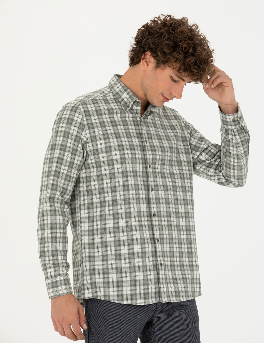 Khaki Regular Fit Long Sleeve Shirt