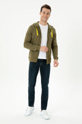 Men's Khaki Knitted Cardigan