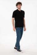 U.S. Polo Assn. - Men's Regular Fit Polo Neck Black Basic T-Shirt