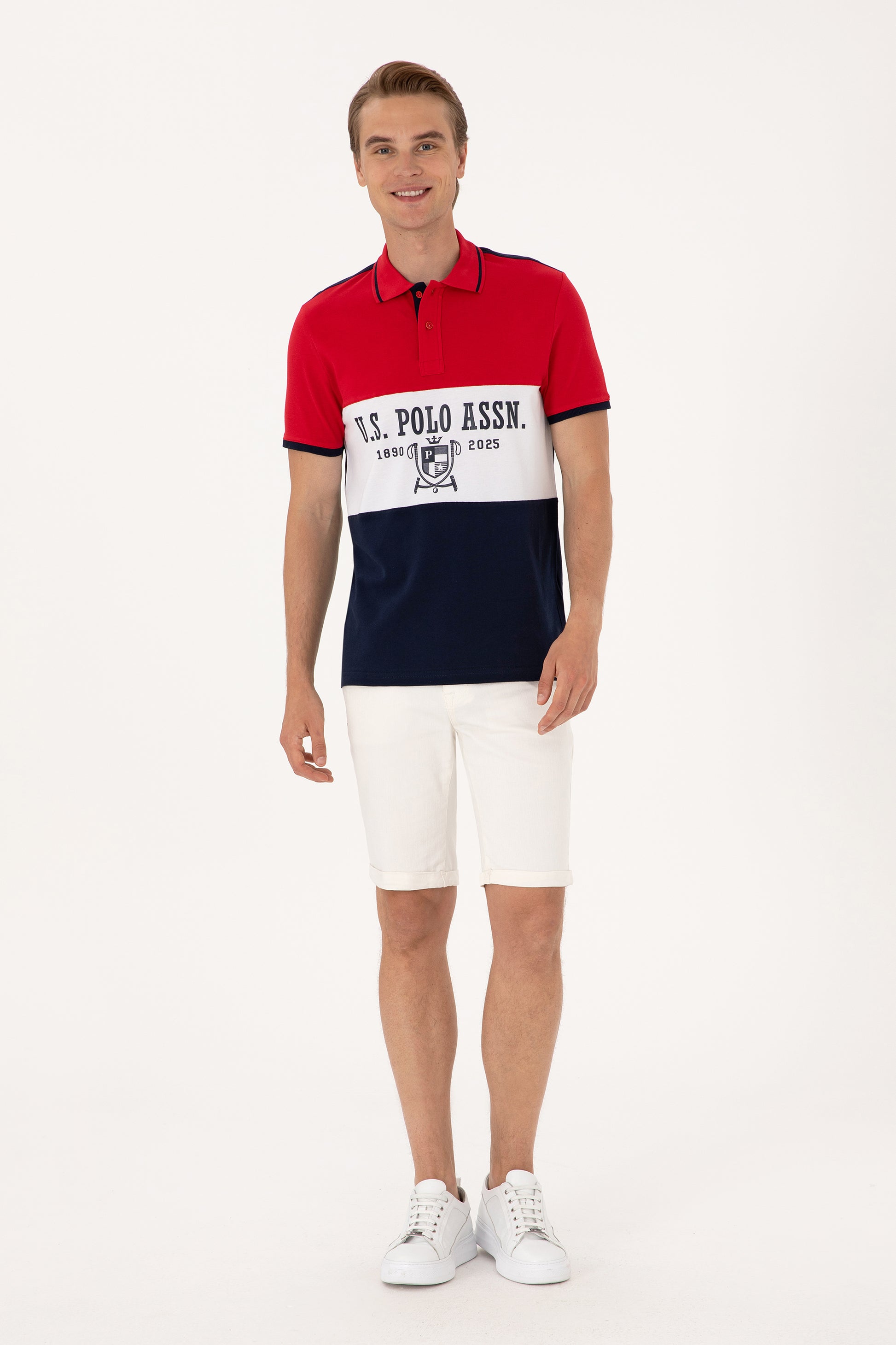 Men's Regular Fit Polo Neck Navy T-Shirt