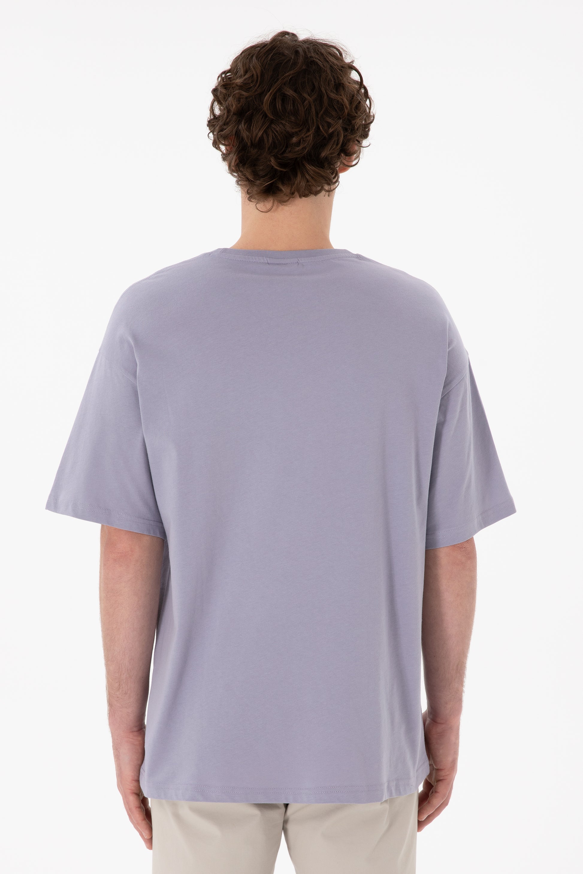 Men's Oversize Fit Crew Neck Grey T-Shirt