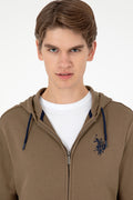 Men's Khaki Knitted Cardigan