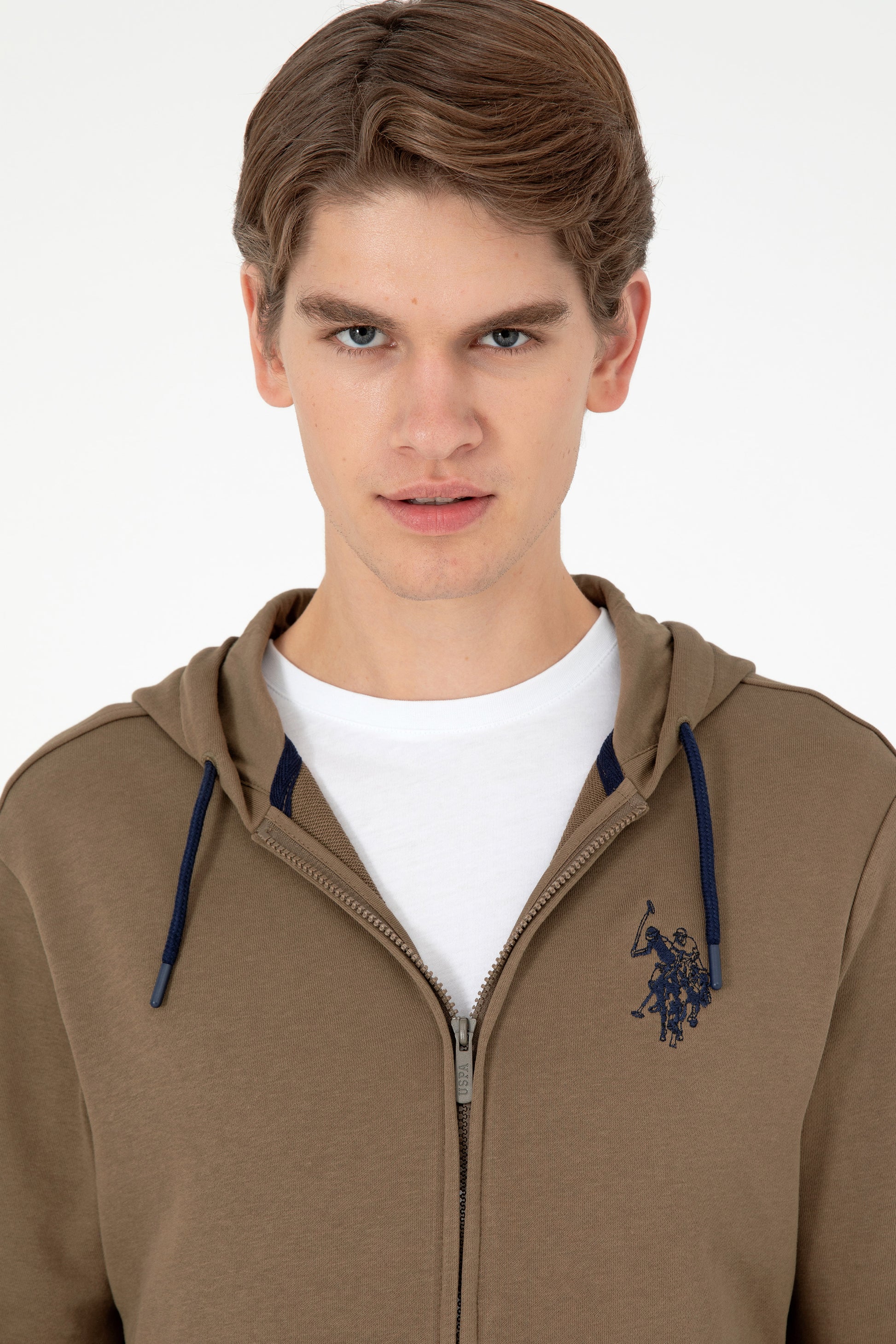 Men's Khaki Knitted Cardigan