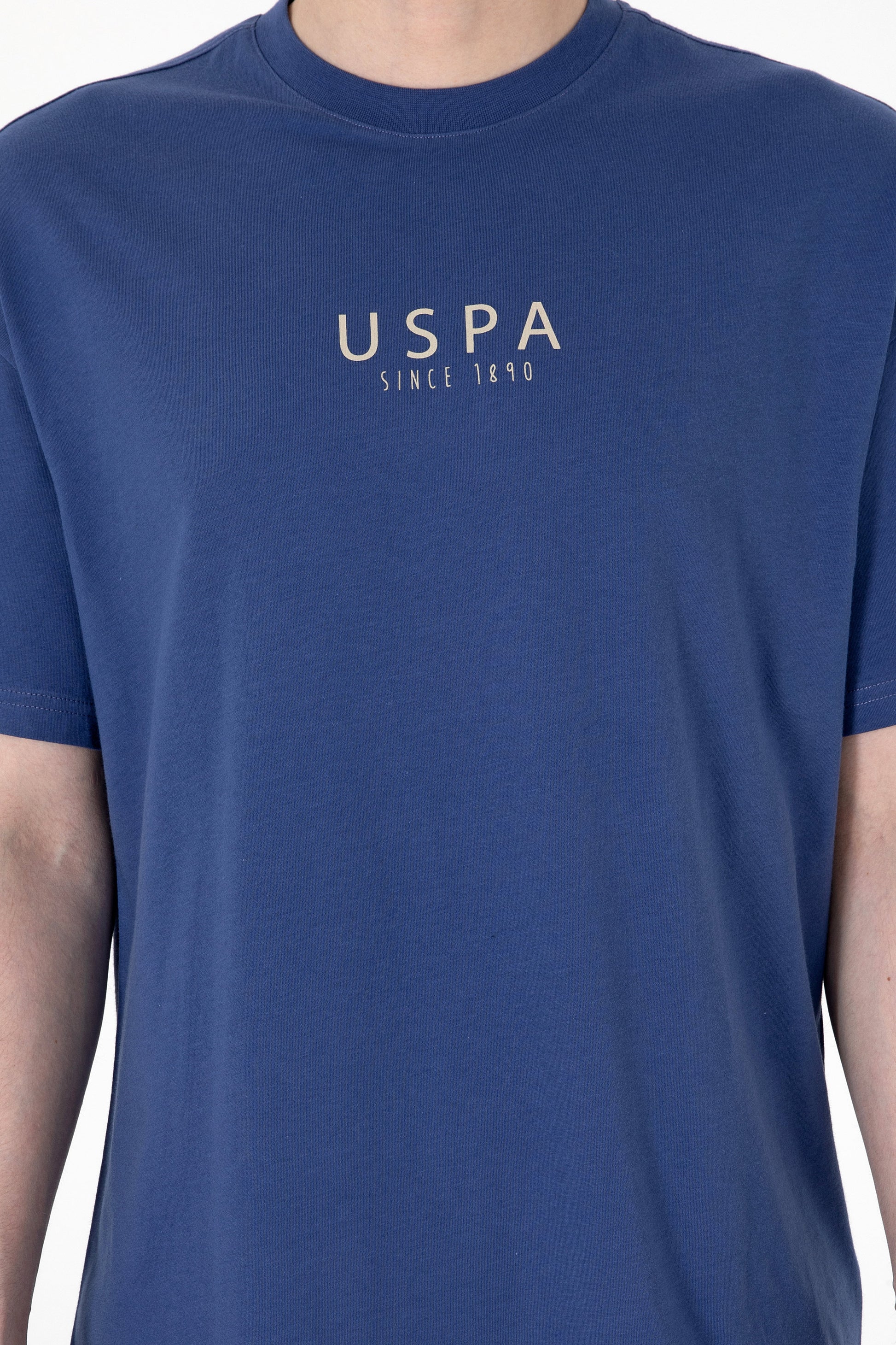 Men's Oversize Fit Crew Neck Light Navy T-Shirt