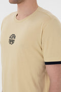 Men's Regular Fit Crew Neck Light Khaki T-Shirt