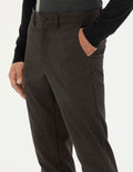 Brown Slim Fit Canvas Pants