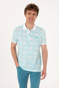 Men's Regular Fit Polo Neck Mint T-Shirt