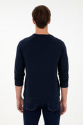 Men's Regular Fit Crew Neck Navy Basic Sweatshirt