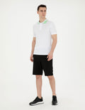 Black Regular Fit Knitted Shorts