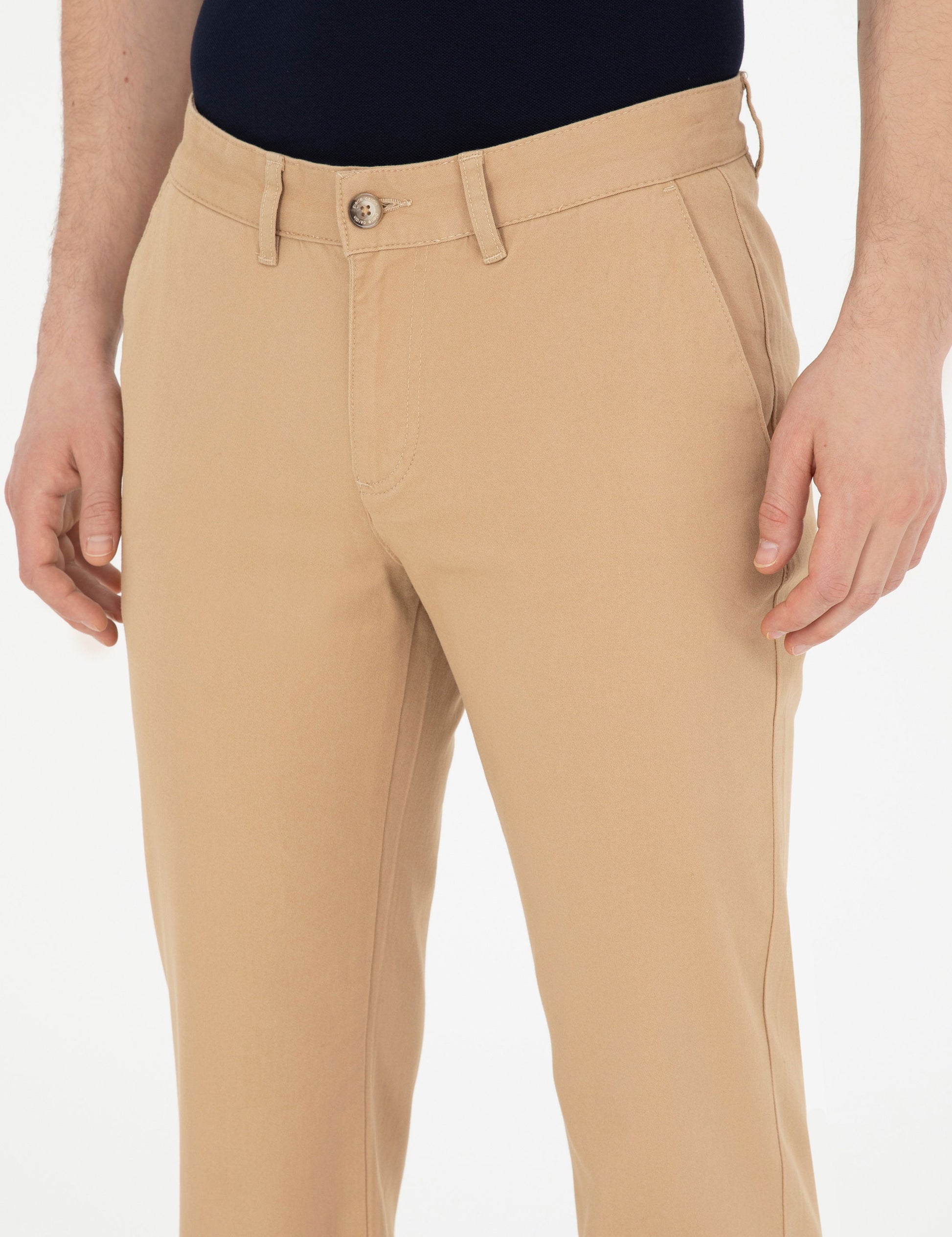 Camel Regular Fit Canvas Pants